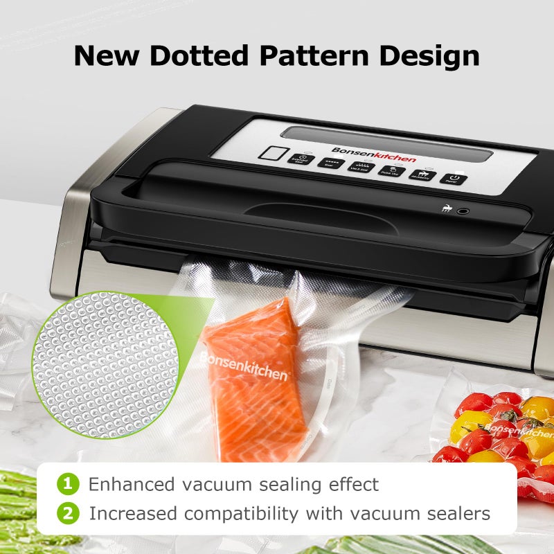 Bonsenkitchen [2025 Upgraded] Bonsenkitchen 6 Rolls 11" x 16' Vacuum Sealer Bags for Food with a Color Box, Easy to Store, Commercial Grade, BPA Free, Great for Food Storage or Sous Vide, VB21 - Image 4