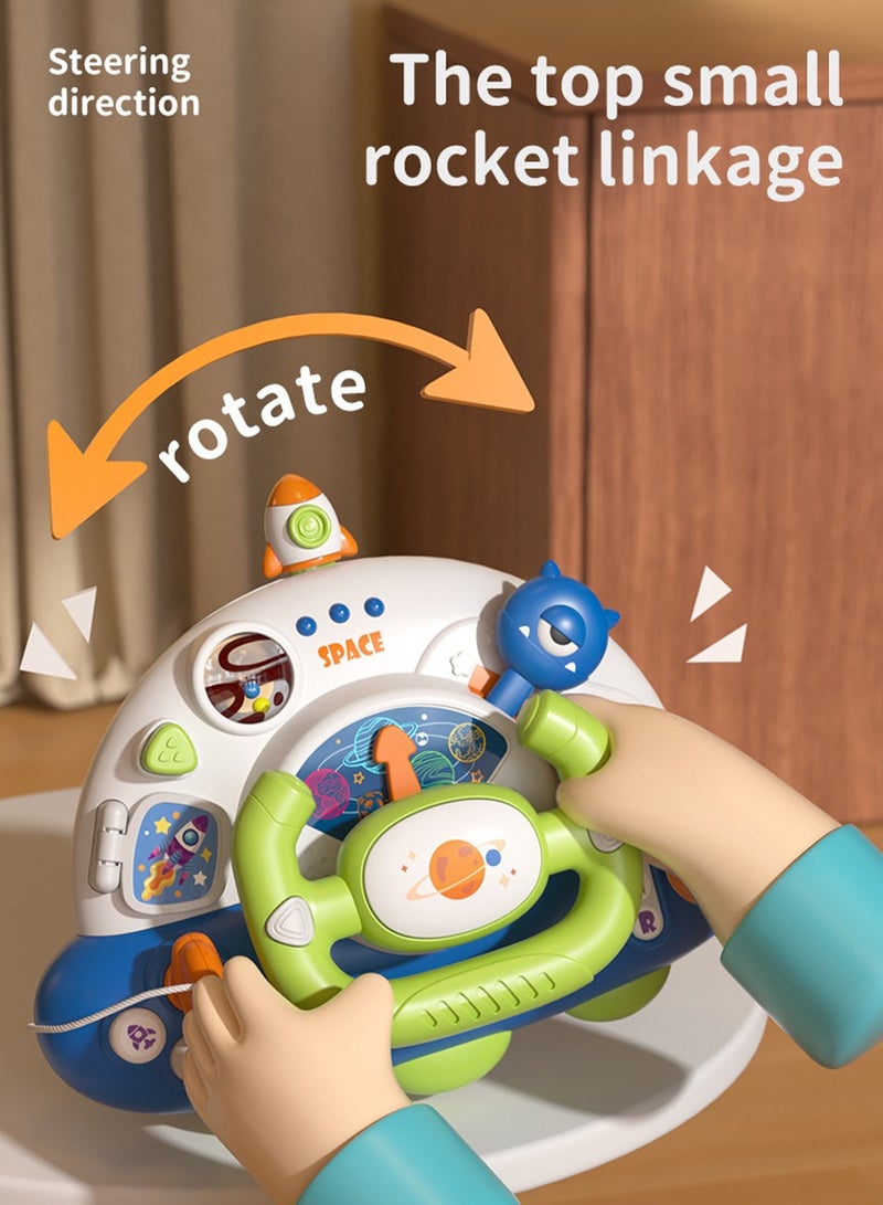 Araone Baby Toy Steering Wheel Driving Toy, Early Learning Gift for Infants and Toddlers with Sound and Light Effects, Suitable for Boys and Girls Aged 1-3 Years - Image 2