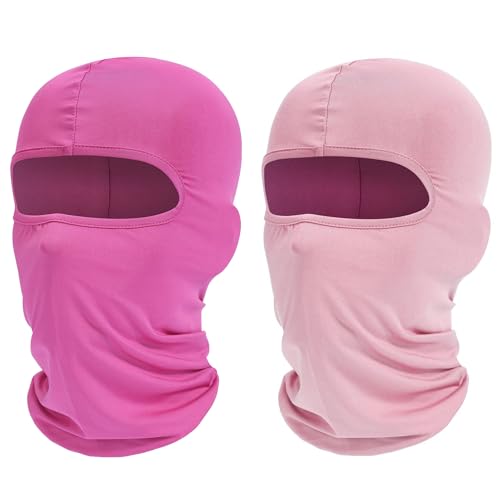 ROXUN Ski Mask Balaclava Shiesty, 2 Pack Cold Winter Warm Windproof Motorcycle Neck Gaiter for Men/Women Pink+Light Pink - Image 1