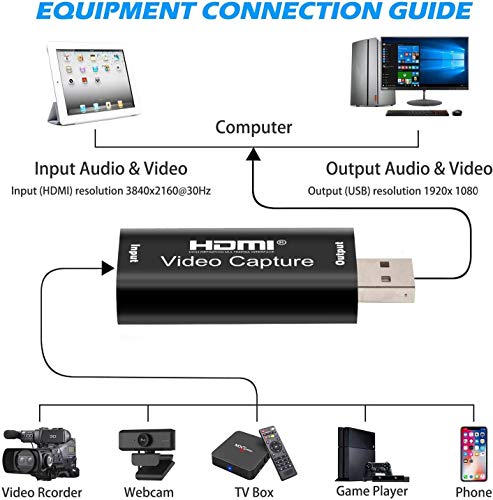 Tobo Audio Video Capture Cards - HDMI to USB 1080p USB 2.0 Record via DSLR Camcorder to Live Streaming | Gaming | Teaching | Live Broadcasting | Video Conference (USB-2.0) TD-813HVC - Image 3