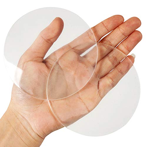 Xfenvs Strongest Door Knob Wall Shield, Transparent Round Soft Rubber Wall Protector Self Adhesive Door Handle Bumper Pack of 2 (Large Round Style 3.54", Clear) - Image 1