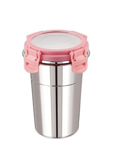 Black Olive Black Olive Stainless Steel Fusion Tumbler Glass- Air Tight jar Container Leak Proof Glass with lid Store Milk, Juice, and Buttermilk For Home, Office, and Travel (Multicolor 400 ML)  - Image 1