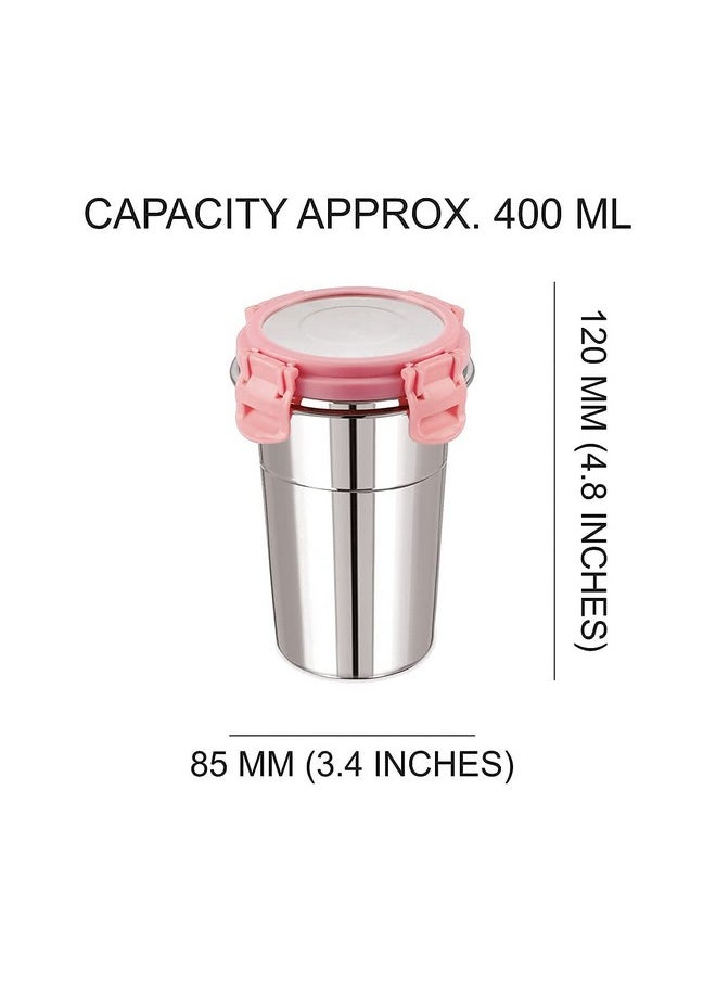 Black Olive - Black Olive Stainless Steel Fusion Tumbler Glass- Air Tight jar Container Leak Proof Glass with lid Store Milk, Juice, and Buttermilk For Home, Office, and Travel (Multicolor 400 ML) - Image 1
