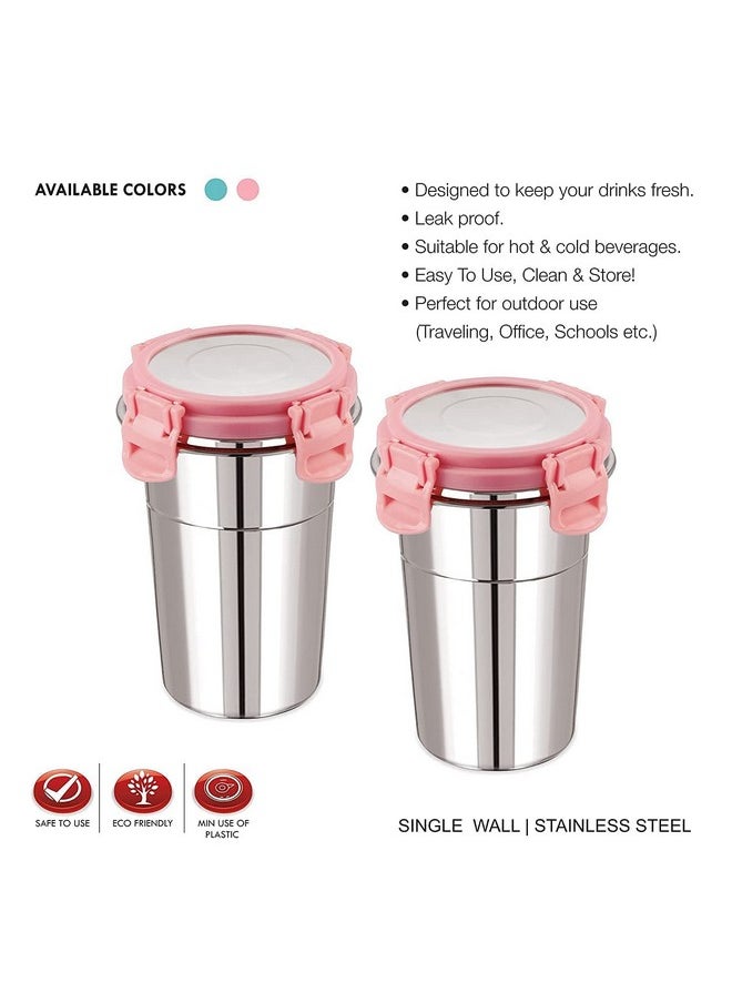 Black Olive - Black Olive Stainless Steel Fusion Tumbler Glass- Air Tight jar Container Leak Proof Glass with lid Store Milk, Juice, and Buttermilk For Home, Office, and Travel (Multicolor 400 ML) - Image 1