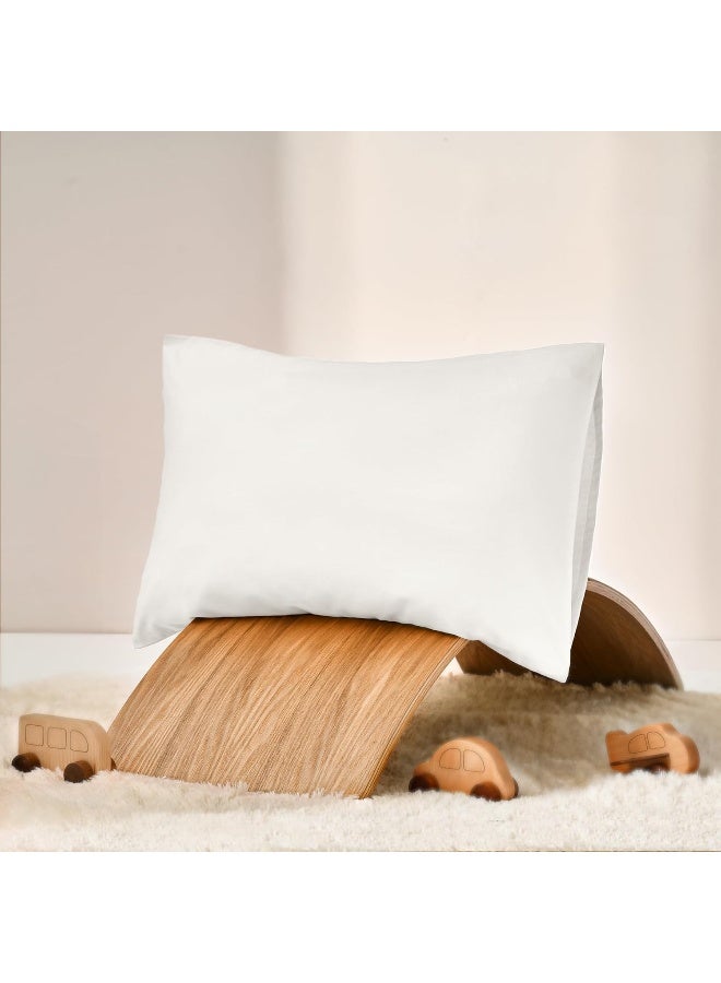 TILLYOU Cotton Collection Soft Toddler Pillowcases Set of 2, 14x20 - Fits Pillows Sized 12x16, 13x18 or 14x19, Machine Washable Travel Pillow Case Cover with Envelope Closure, White - Image 5