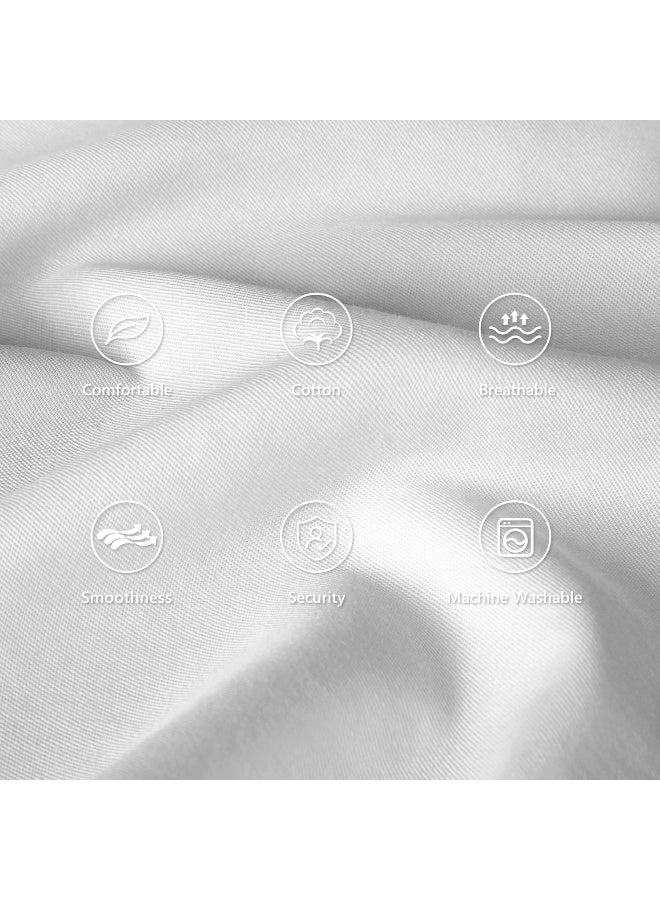 TILLYOU Cotton Collection Soft Toddler Pillowcases Set of 2, 14x20 - Fits Pillows Sized 12x16, 13x18 or 14x19, Machine Washable Travel Pillow Case Cover with Envelope Closure, White - Image 2