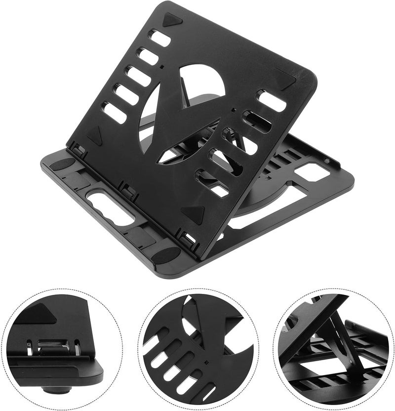 Adjustable Foldable Laptop Stand Cooling Rack Anti-Slip Notebook Holder Portable Heat Dissipation Bracket for Home and Office Use Black - Image 5