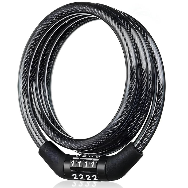 RIVAL Keyless Numeric Cable Lock Preset Combination Anti-Theft Bike Bicycle Helmet Luggage Customizable Security Alloy Frame Weather-Resistant Design Multipurpose Protection (24 Inch, Medium) - Image 1