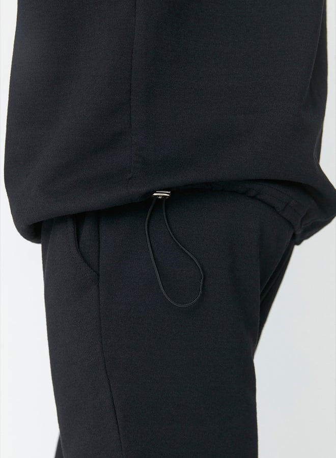 trendyol Black Tracksuit Set Oversize/Wide Cut Hooded Sweatshirt- TMNSS21EM0041 - Image 4