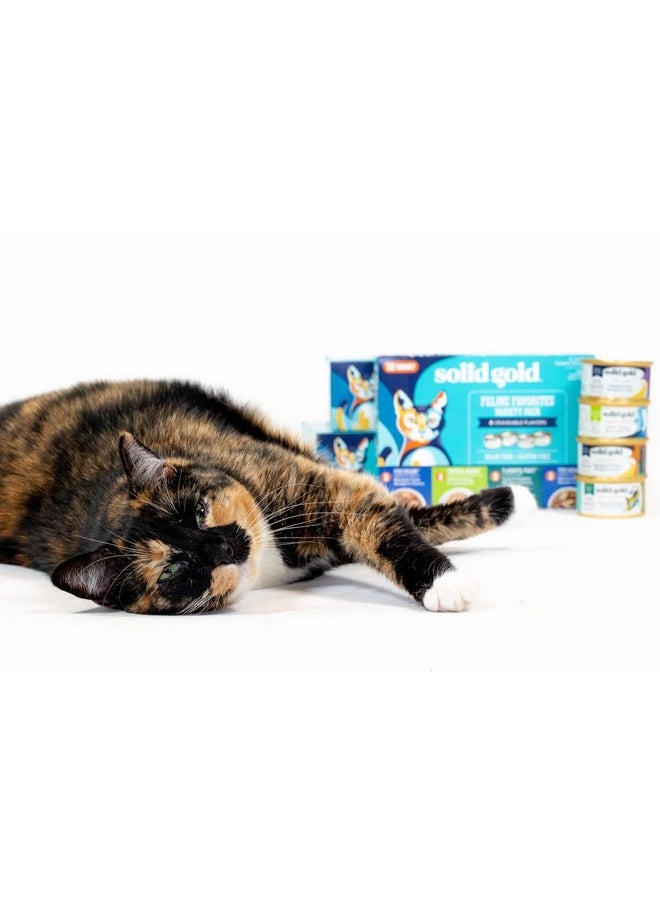solid gold - Wet Cat Food Variety Pack  Pate & Shreds In Gravy Recipes  Made With Real Chicken, Tuna & Mackerel For Sensitive Stomach & Immune Health  Canned, 12 Pack - Image 1