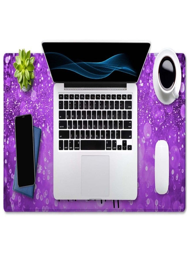 SSOIU Extended Mouse Pad Stay Positive Work Hard and Make It Happen Inspirational Quotes Mousepad Art Purple Glitter Black Quote Non-Slip Water-Resistant Rubber Base Computer Keyboard Mouse Mat - Image 4