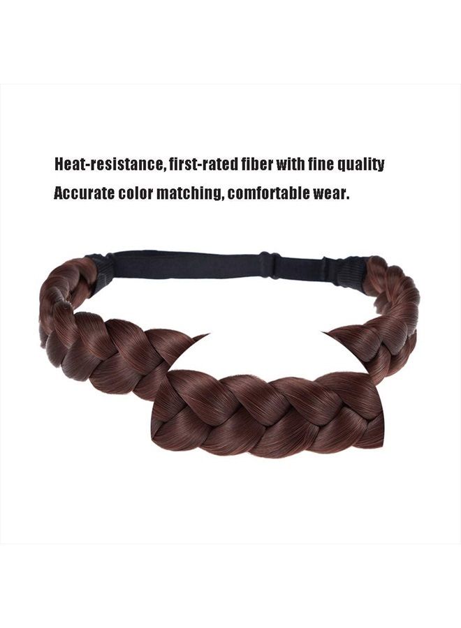 TOECWEGR Braid headband 3 Strands Synthetic Braided Hair Headbands Classic Chunky Plaited Elastic Multi-Color Ladies Beauty Hair Braid (BSW55) - Image 5