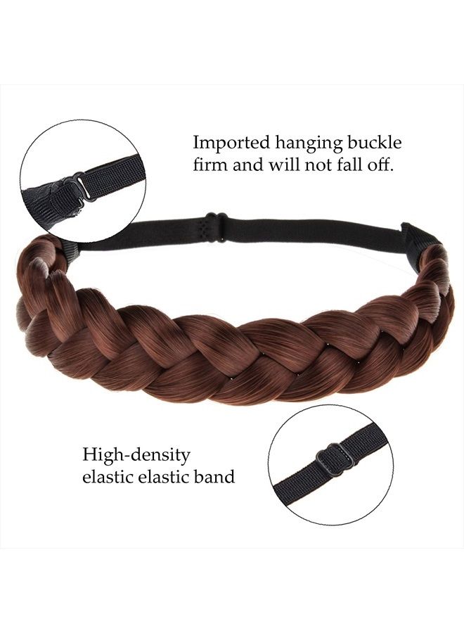 TOECWEGR Braid headband 3 Strands Synthetic Braided Hair Headbands Classic Chunky Plaited Elastic Multi-Color Ladies Beauty Hair Braid (BSW55) - Image 4
