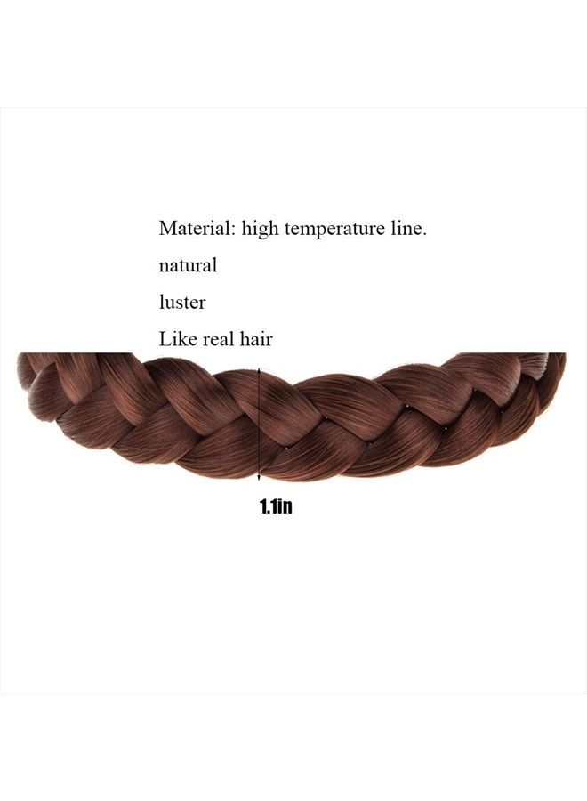 TOECWEGR Braid headband 3 Strands Synthetic Braided Hair Headbands Classic Chunky Plaited Elastic Multi-Color Ladies Beauty Hair Braid (BSW55) - Image 3