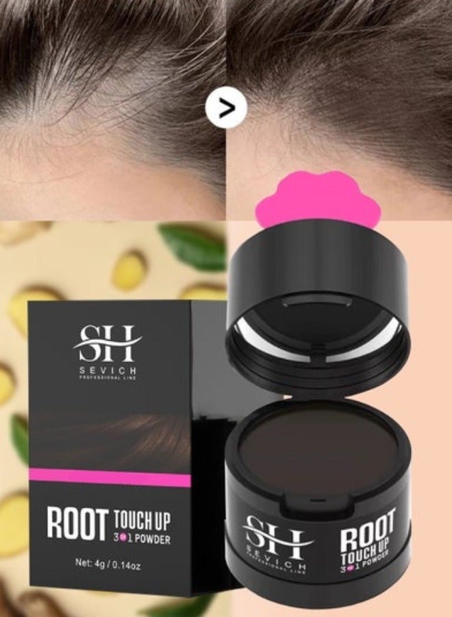 Sevich Hair Root Touch Up Hairline Powder Hair Root Concealer Hair Powder for Hair Root Hair Colour Shadow Cover Grey Hair Beard Root Thin Hair Powder Hair Shadow Powder Dark Brown 4g - Image 1