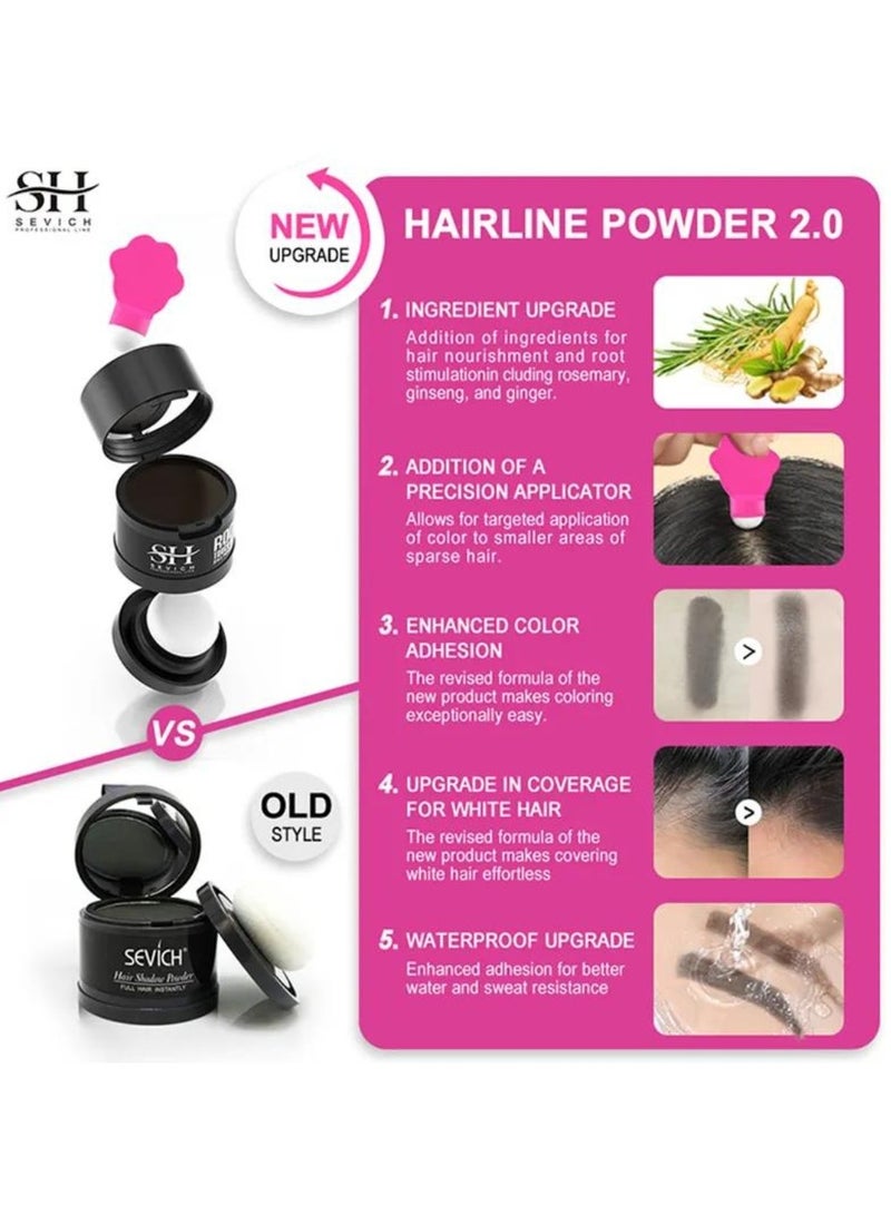 Sevich Hair Root Touch Up Hairline Powder Hair Root Concealer Hair Powder for Hair Root Hair Colour Shadow Cover Grey Hair Beard Root Thin Hair Powder Hair Shadow Powder Dark Brown 4g - Image 2