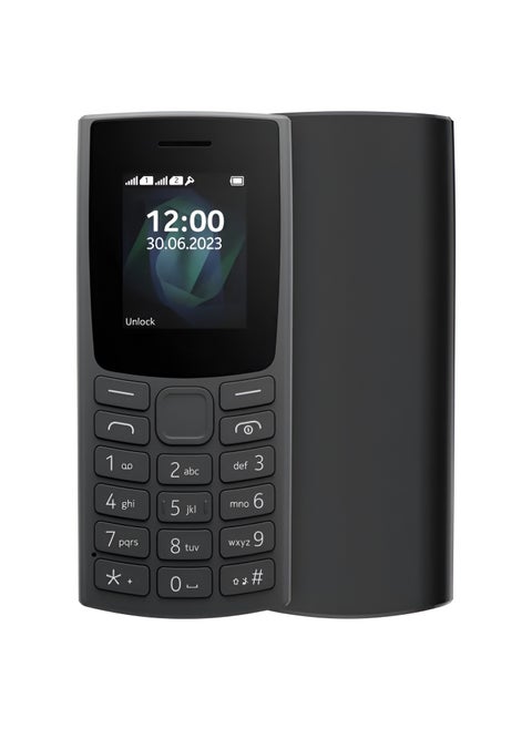 Nokia 105 4G Mobile Phone Charcoal Sim 2023 Black with Radio Flashlight Features Model TA1557