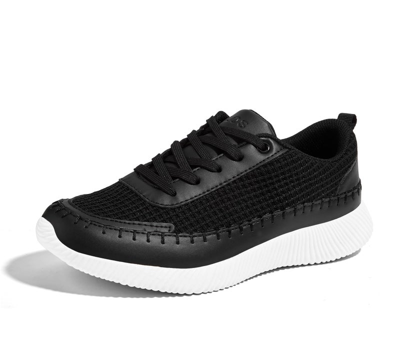 BELOS Women's Glitter Shoes Sparkly Lightweight Metallic Sequins Tennis Shoes Casual Retro Braided Walking Shoes(Black Braided,11) - Image 1