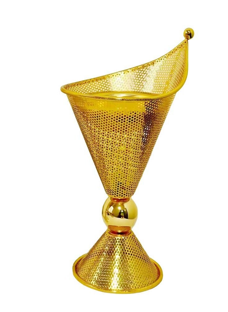 مبخرة معدنية حديثة مثقوبة مطلية بالذهب (مبخرة) - LC-141 ذهبي - Image 2