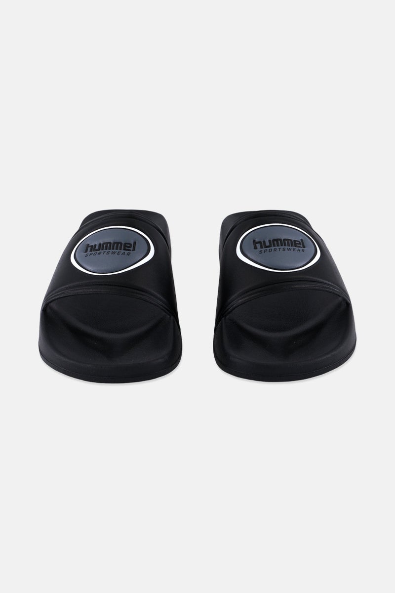 Hummel Kids Boy Brand Logo Pool Badge Slides, Black  - Image 4