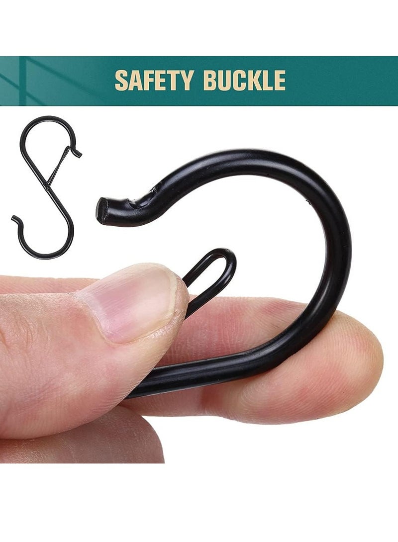 Mmmon 20 Pack S Hooks,Metal Safety Buckle Design Hanging Hooks Heavy Duty Kitchen Pot Rack Hooks Closet Hooks Plants Hooks for Hanging Kitchenware,Utensils,Pot,Clothes,Plants,Bags(Black) - Image 2
