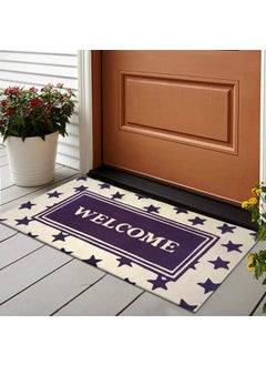 H2H H2H House2Home - Cotton Door Mat, Printed Rug | Use as Door Mat, Table mat, Food mat, Door Mat, Pooja Room, Corridor mat, Entrance Gift | 50cm X 80cm (Purple & Yellow)  - Image 2