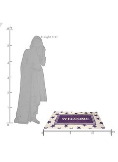 H2H H2H House2Home - Cotton Door Mat, Printed Rug | Use as Door Mat, Table mat, Food mat, Door Mat, Pooja Room, Corridor mat, Entrance Gift | 50cm X 80cm (Purple & Yellow)  - Image 3
