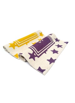 H2H H2H House2Home - Cotton Door Mat, Printed Rug | Use as Door Mat, Table mat, Food mat, Door Mat, Pooja Room, Corridor mat, Entrance Gift | 50cm X 80cm (Purple & Yellow)  - Image 1
