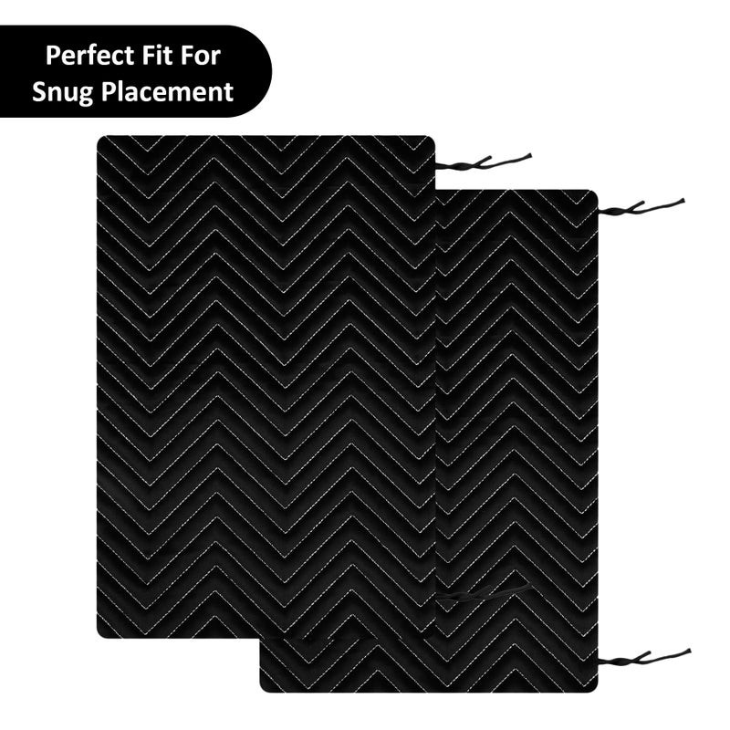 Kuber Industries Pack of 4 Aesthetic Bolster/Side Pillow Cover with Dori for Sofa & Diwan | Washable Cylindrical Takiya & Round Pillow Cover for Home Decoration | Zig Zag- Black Silver - Image 5