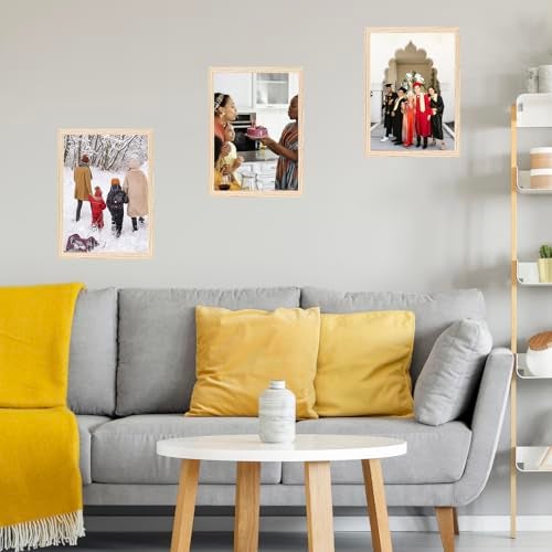 JCJMY 13x17 Picture Frame for Wall Hanging, Wall Mounting Horizontally or Vertically, 13 x 17 Wall Gallery Poster Photo Frame with Shatter Resistant Plexiglass, Natural - Image 5