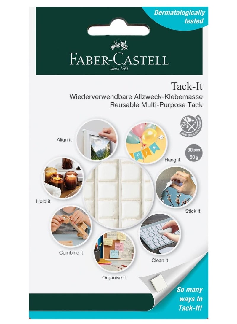 Faber-Castell Tack-It Reusable Multi-Purpose Adhesive Tack - 90 Pieces (50g) - Image 1