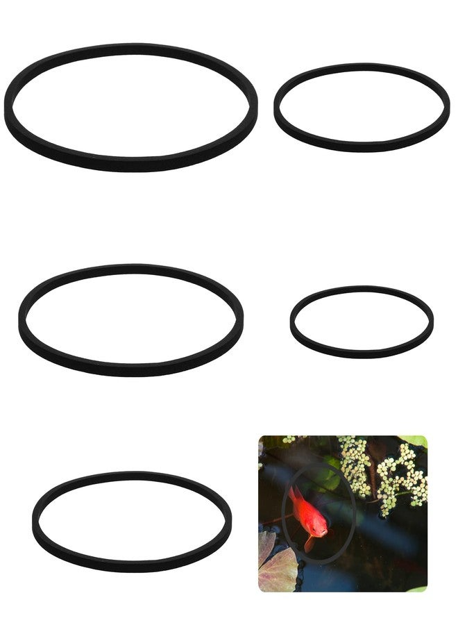 Bremorou 5 Pcs Floating Rings for Aquarium 5 Sizes Fish Feeding Ring Set EVA Foam Floating Plant Corral Aquarium Feeding Ring for Fish Tank Betta Feedings Rings Filter Out Floatings Plants Accessories Black - Image 1