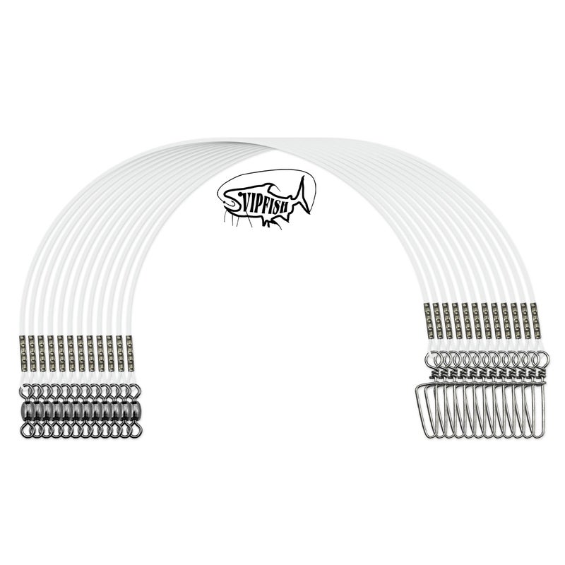 Vipfish Fishing Fluorocarbon Leader with Crane Swivel and Snaps - Heavy Duty 20-80lb Fluorocarbon Leader Connects Lures, Bait, or Hooks for Saltwater & Freshwater Fishing - Image 1