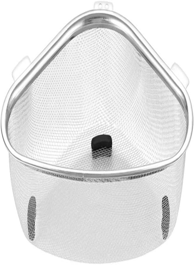 LEEHELTON™ Stainless Steel Sink Corner Strainer – Triangle Sink Basket for Kitchen, Multipurpose Corner Shelf Holder for Draining, Washing, Food & Dish Straining (Pack of 1) - Image 1
