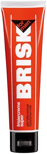 BRISK Hairdressing Cream Super - Hair Styling Cream with Male and Herbem Scent for Nourished Hair - Keeps Hair Easily in Shape without Gluing - 100ml Tube - Image 1