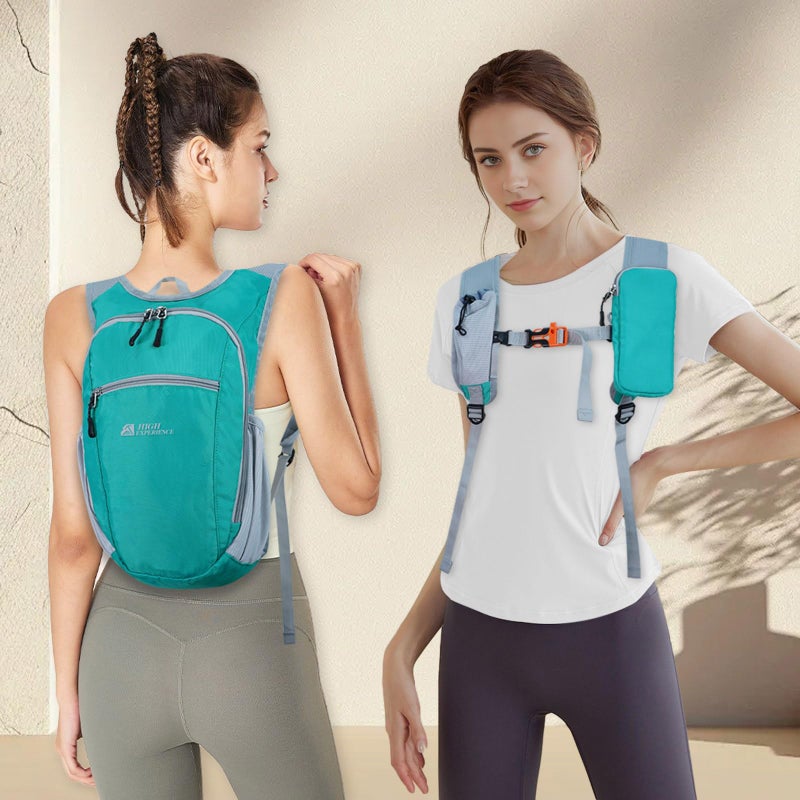 HIGH EXPERIENCE Hiking Backpack 10L/15L Small Daypack Lightweight Packable Travel Foldable Water Resistan for Women Men (Lake Green, 10L) - Image 2