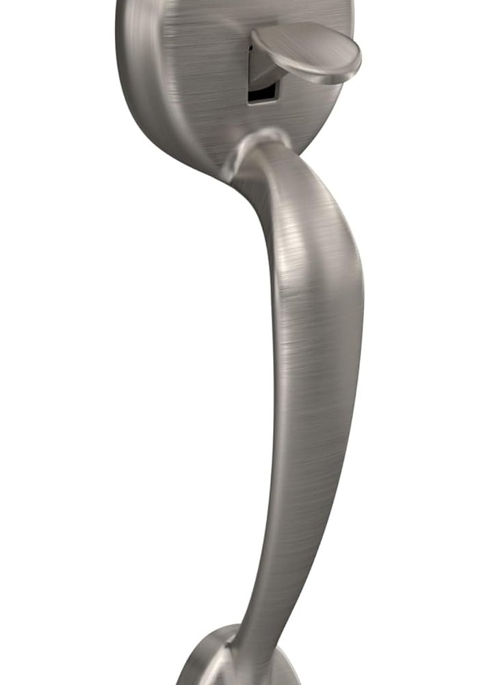 SCHLAGE Plymouth Front Entry Handle Accent Right-Handed Interior Lever - Satin Nickel - Image 2