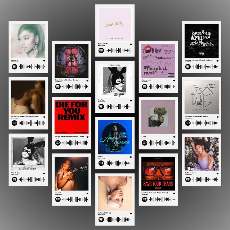 INDOARTNET Ariana Grande Photocards Mini Posters Kit Set of 16 Singer Ariana Grande Collage Kit Photocards Sized Posters 8 x 6 cm Posters for Phone Accessories Bedroom Office Living room Dorm Ariana Grande