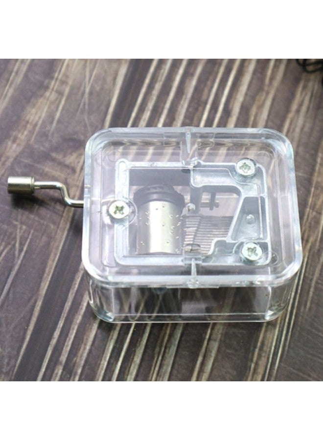 Loquat Acrylic Music Box Hand Transparent Music Box Music Box Student Creative Gift Birthday Gift Plastic-Color:Track 【canon】 - Image 3
