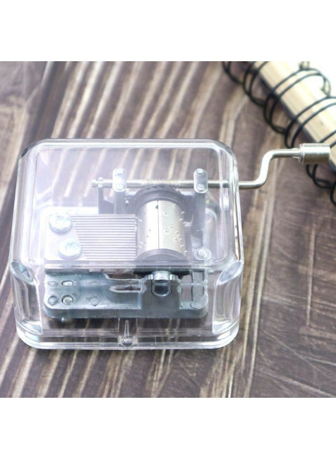 Loquat Acrylic Music Box Hand Transparent Music Box Music Box Student Creative Gift Birthday Gift Plastic-Color:Track 【canon】 - Image 4