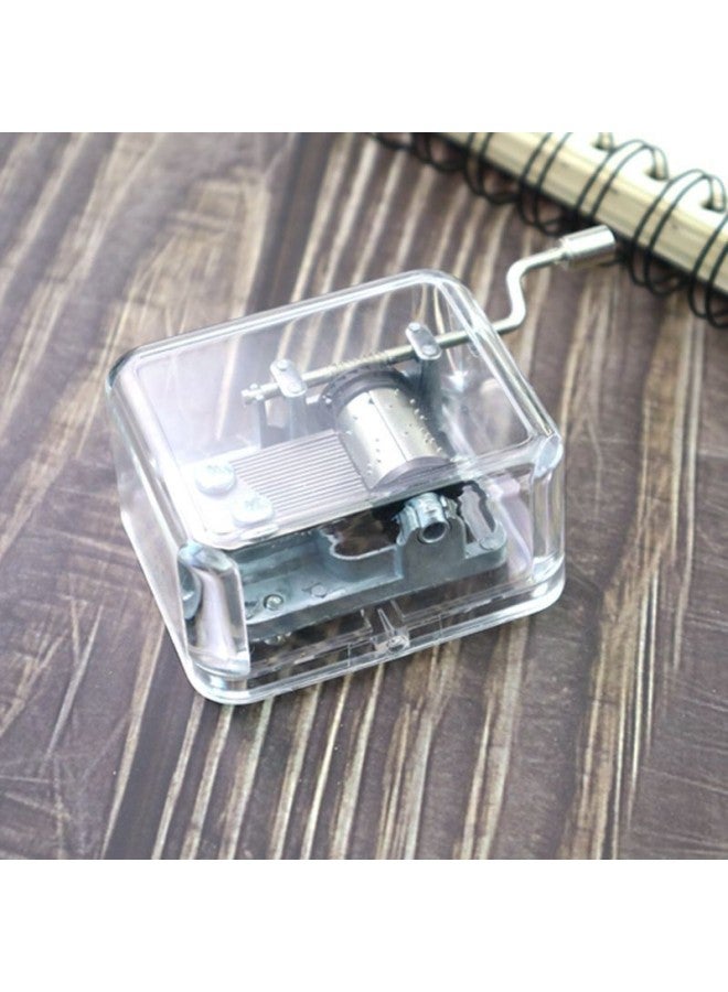 Loquat Acrylic Music Box Hand Transparent Music Box Music Box Student Creative Gift Birthday Gift Plastic-Color:Track 【canon】 - Image 2
