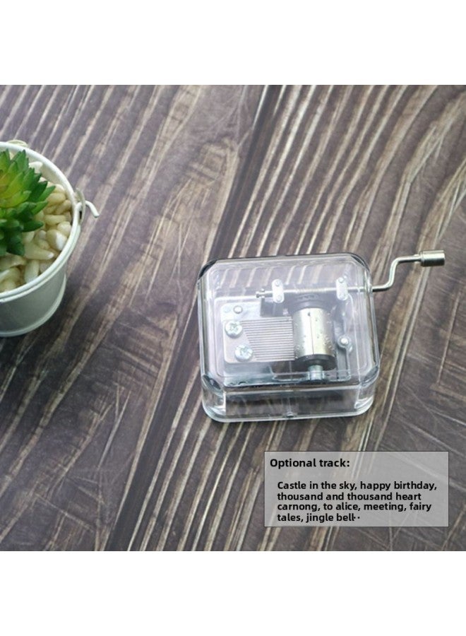 Loquat Acrylic Music Box Hand Transparent Music Box Music Box Student Creative Gift Birthday Gift Plastic-Color:Track 【canon】 - Image 1