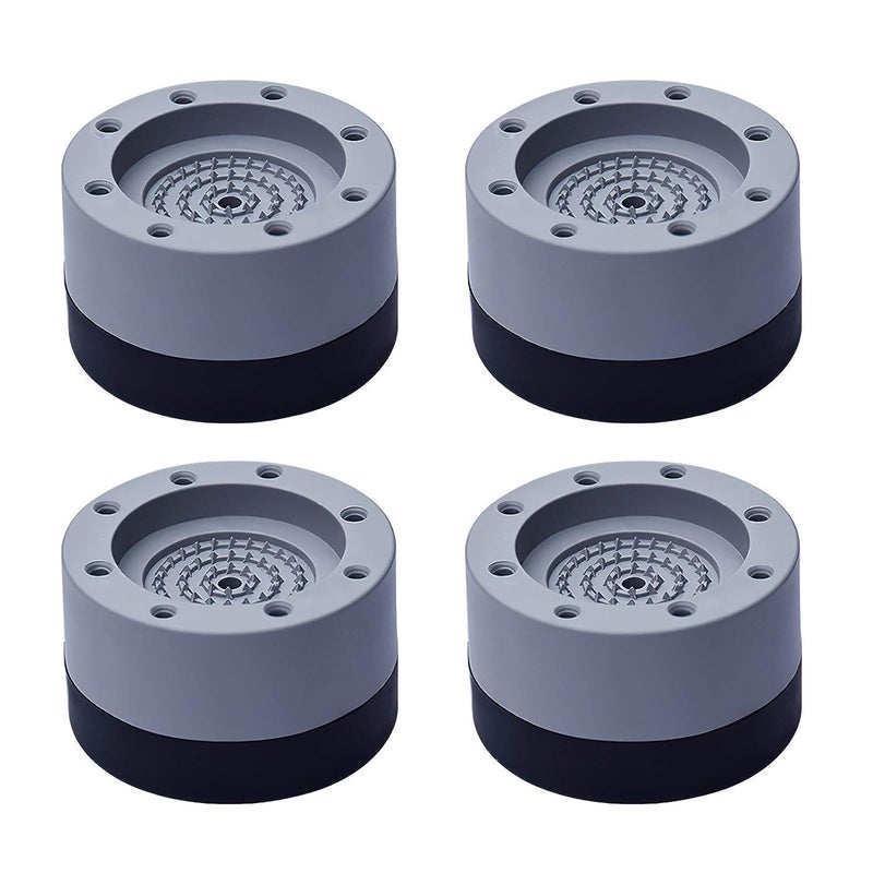 Homeor Smart Multi-Purpose Anti Vibration Pads for Washing Machine Feet with Tank Tread Grip for Washer & Dryer, Protects Laundry Room Floor Stackable Fridge Stand, Round, Pack of 4, Grey - Image 5