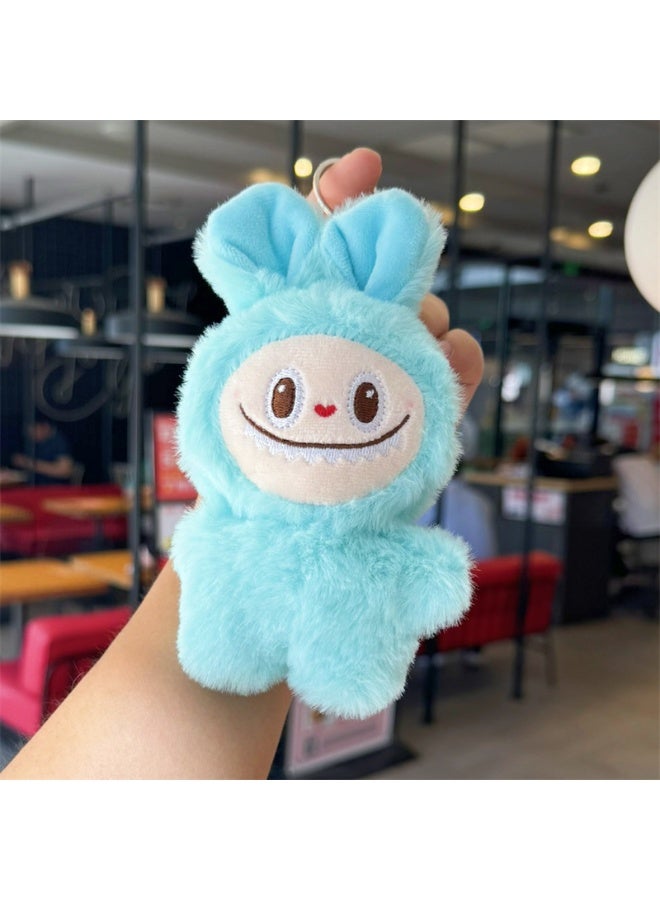 New Labubu Plush Toy Keychain Charm Gift Love Rab Blue 