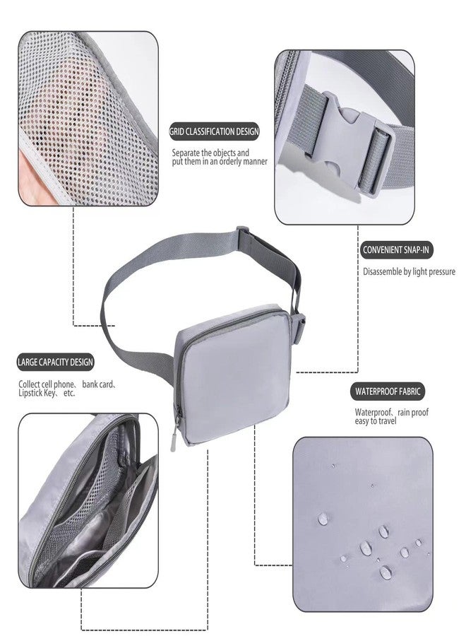 TOCINGO Stylish Waist Bag for Women & Men - Chic Fanny Pack with Multiple Pockets | Ideal for Streetwear, Concerts & Travel (Grey) - Image 4