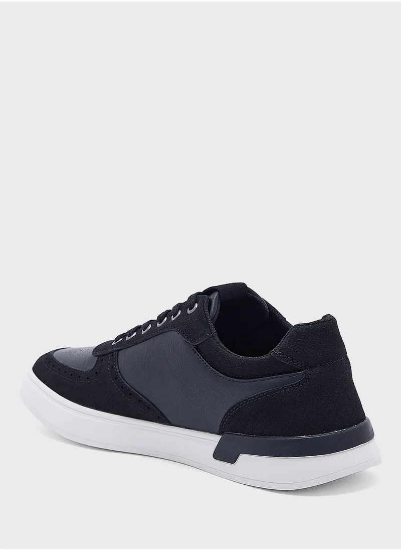 Robert Wood Perforation Design Casual Sneakers