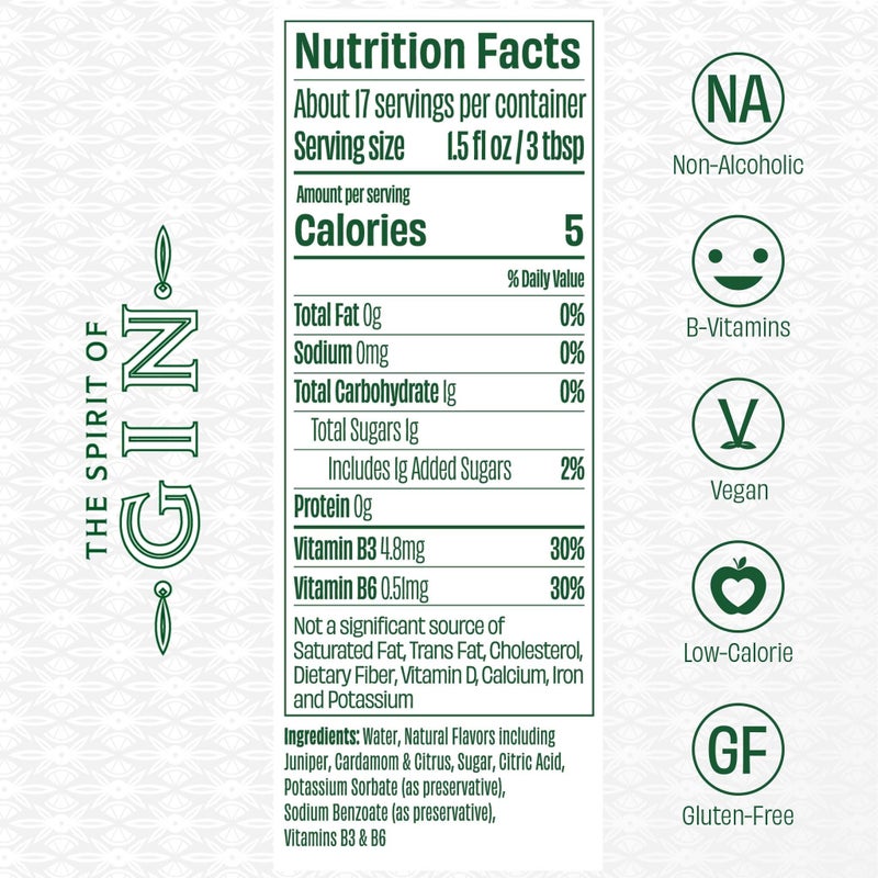 Free Spirits Non-Alcoholic Gin Spirit - Award Winning Gin Alternative - Low Calorie, Vegan, Gluten-Free with B-Vitamins - Natural Ingredients for Delicious Cocktails - 750 ml Bottle - Image 5