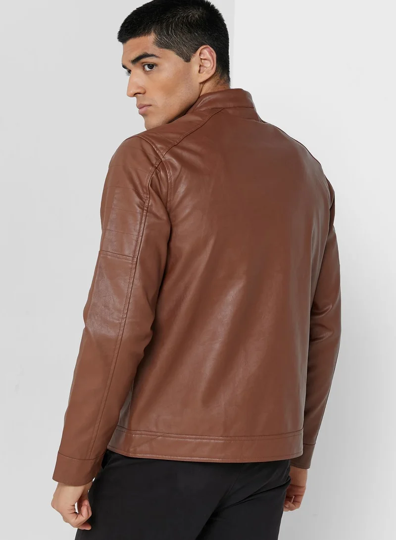 Seventy Five Pu Biker Jacket