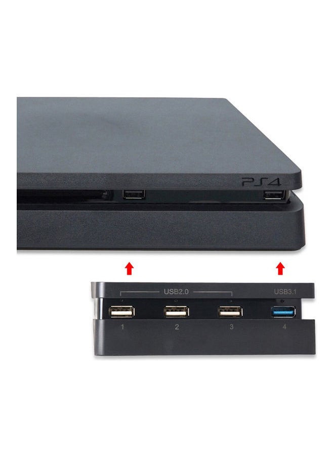 NIBEMINENT - High Speed 4 In 1 USB Hub Splitter Adapter for Sony PlayStation Slim PS4 Slim- wireless - Image 1
