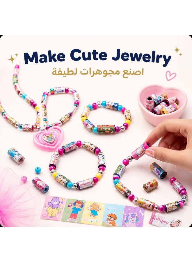 أنا MIANQI طقم صنع مجوهرات بالملصقات، لصنع الأساور والقلائد للأطفال والكبار - Image 5
